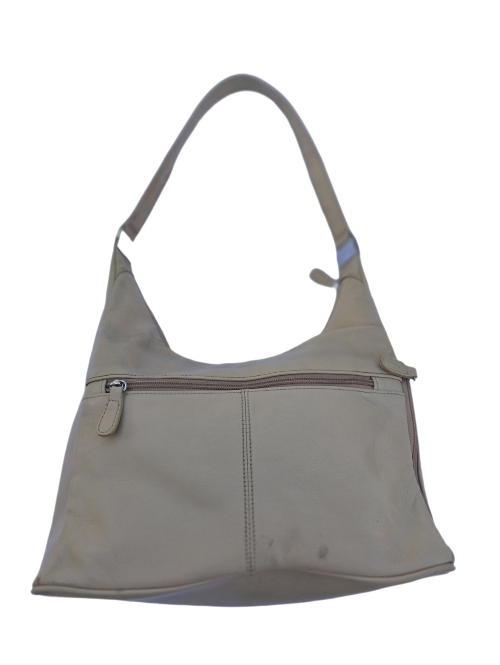 Aurielle Vintage 90s Beige Slouchy Leather Hobo Bag - Picture 13 of 17